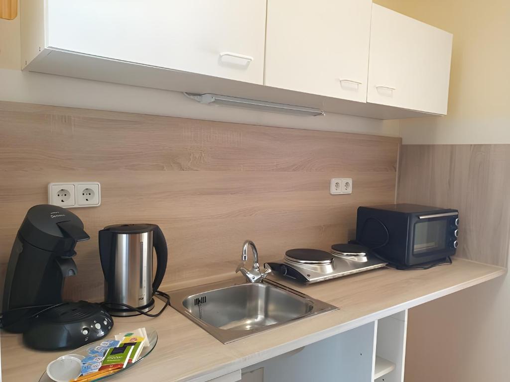 Kuchyň nebo kuchyňský kout v ubytování Strandhof Möhnesee