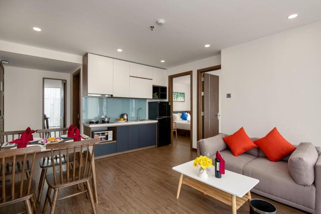 Kuchyň nebo kuchyňský kout v ubytování Amunra Ocean Hotel