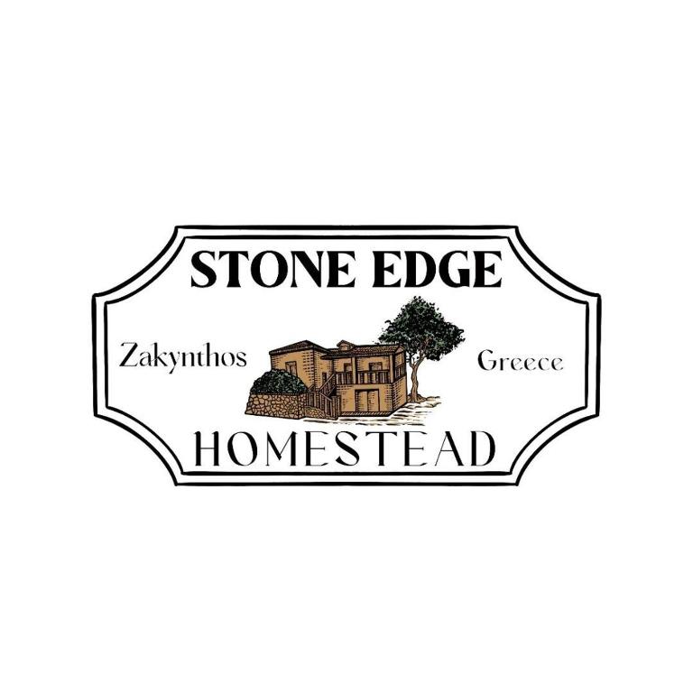 a logo for a stone edge guest house at Stone Edge Homestead in Agios Leon