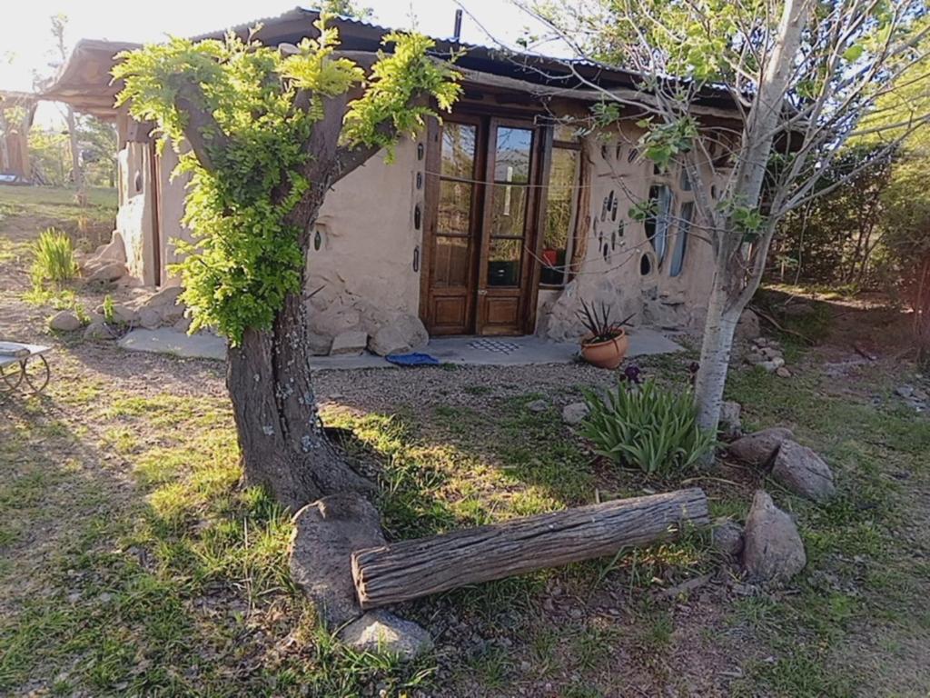 a small house with a tree in front of it at Casa Madre in Villa Yacanto