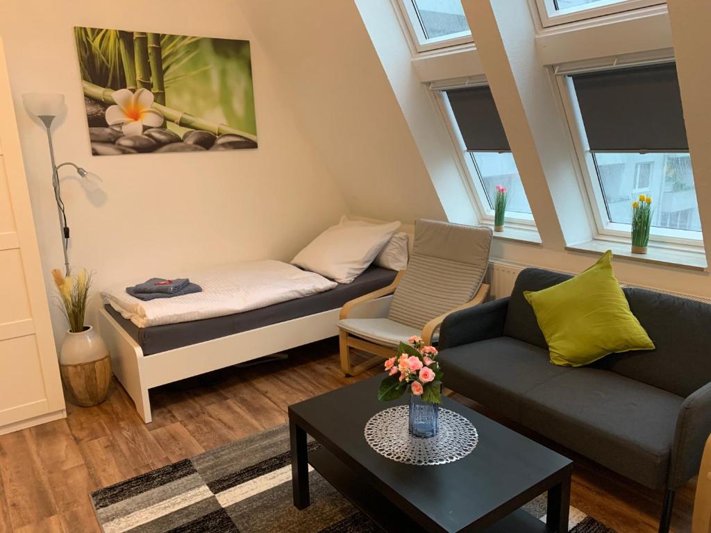 Postel nebo postele na pokoji v ubytování CityApartment Platinum-Zentrum mit Parkplatz