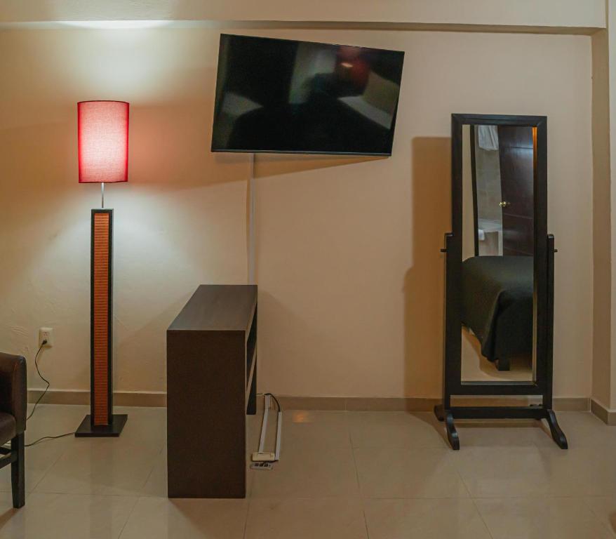 TV a/nebo společenská místnost v ubytování HOTEL ZAPOTLAN