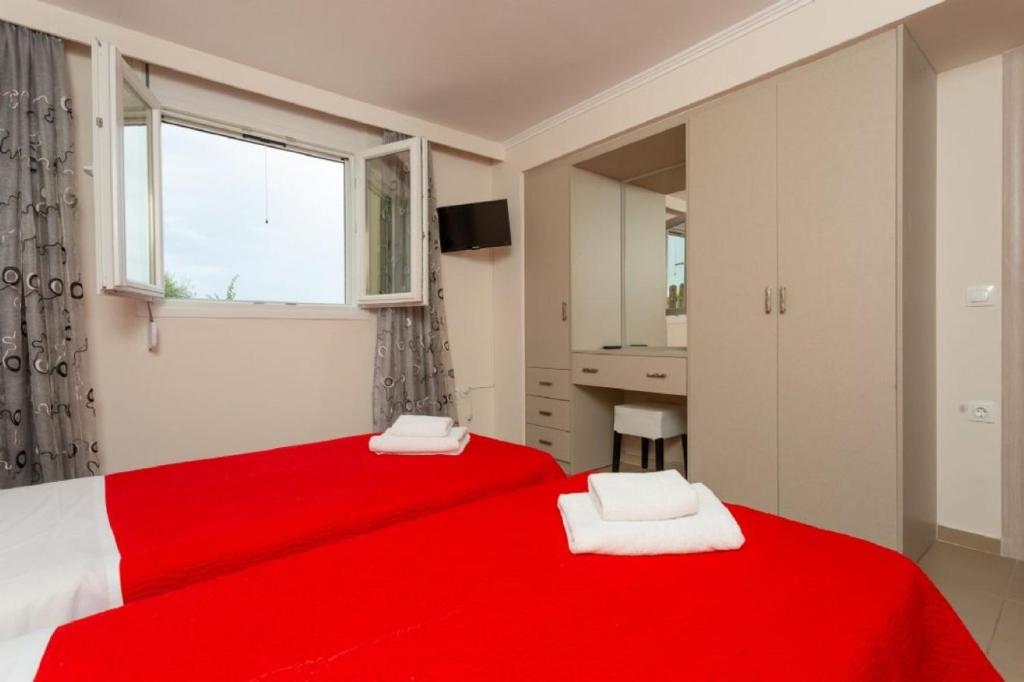 Posteľ alebo postele v izbe v ubytovaní Corfu Sea View Villa - Alya