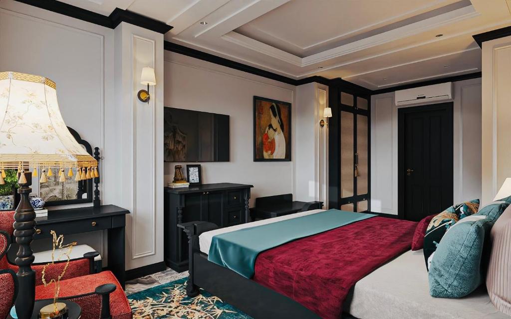 Giường trong phòng chung tại Nicecy Saigon Hotel