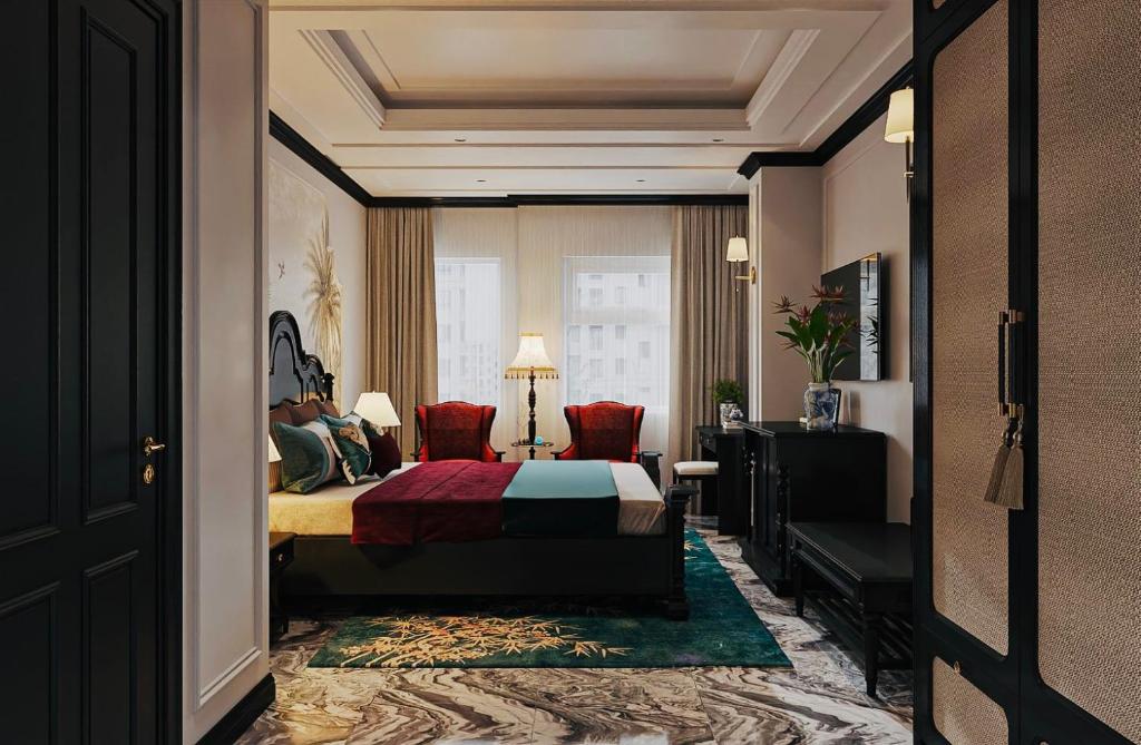 Giường trong phòng chung tại Nicecy Saigon Hotel