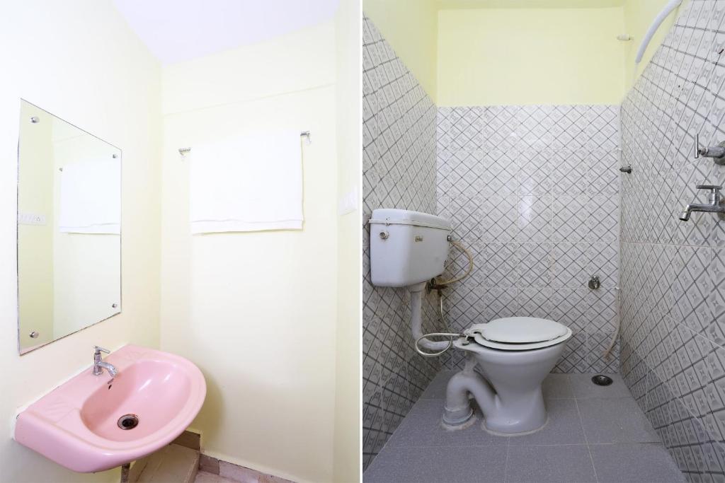 Koupelna v ubytování Hotel O Manoj