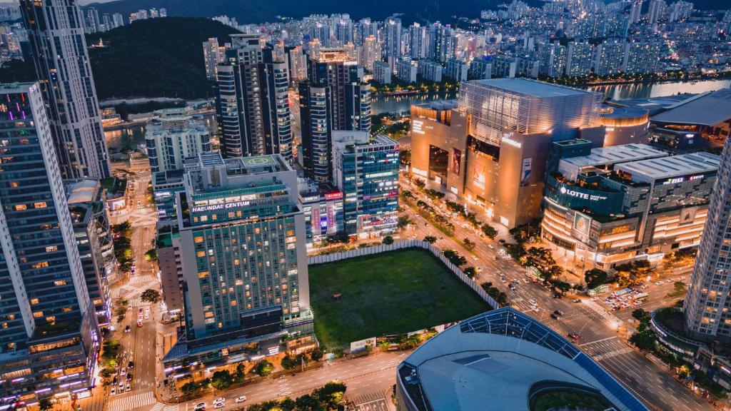 Nespecifikovaný výhled na destinaci Pusan nebo výhled na město při pohledu z hotelu