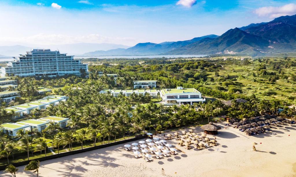 an aerial view of the resort and the beach at Cam Ranh Riviera Beach Resort & Spa in Cam Ranh