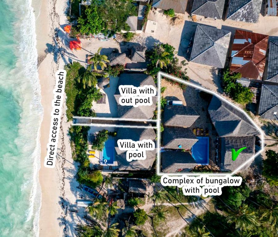 Ptičja perspektiva nastanitve Bitcoin Beach Hotel Zanzibar