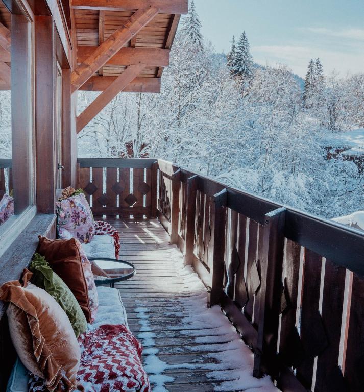 Balkón nebo terasa v ubytování Mamie Megève