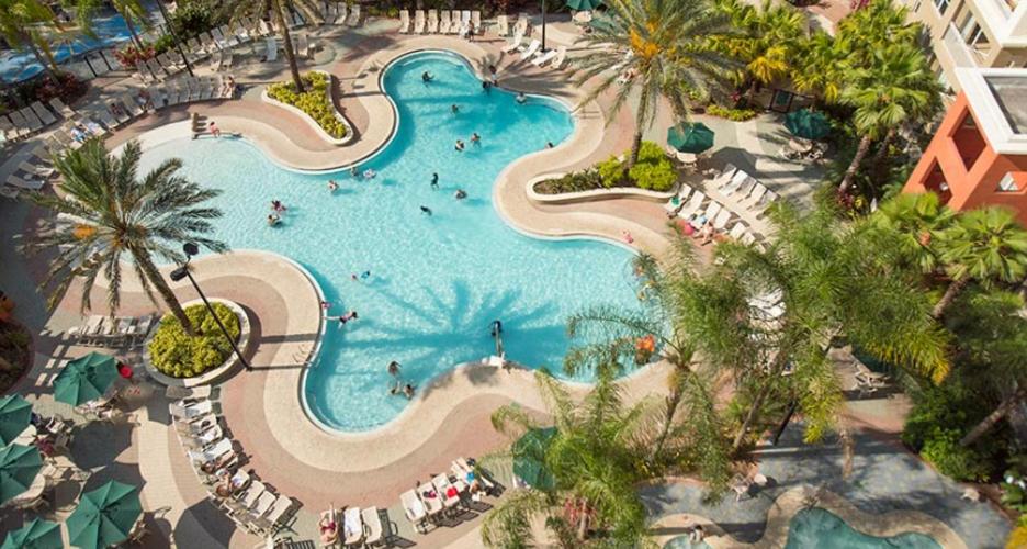 an overhead view of a pool at a resort at Holiday Homes 2 Rooms 4 Beds 2 Bathrooms 8 Occupants in Orlando