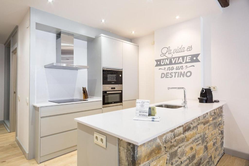 Kuchyňa alebo kuchynka v ubytovaní Luderna - Apartamento con terraza Bonaigua B1 Joanchiquet