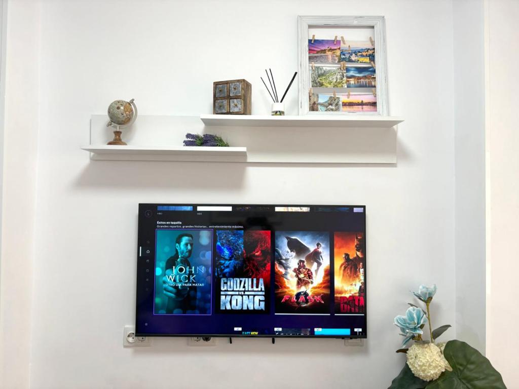 Televízia a/alebo spoločenská miestnosť v ubytovaní Apartamento Vialia
