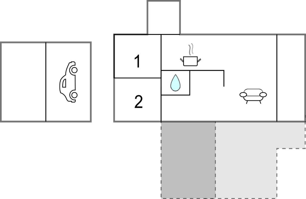 un’immagine di un diagramma a blocchi di una cucina di 3 Bedroom Amazing Home In Hornbk a Hornbæk