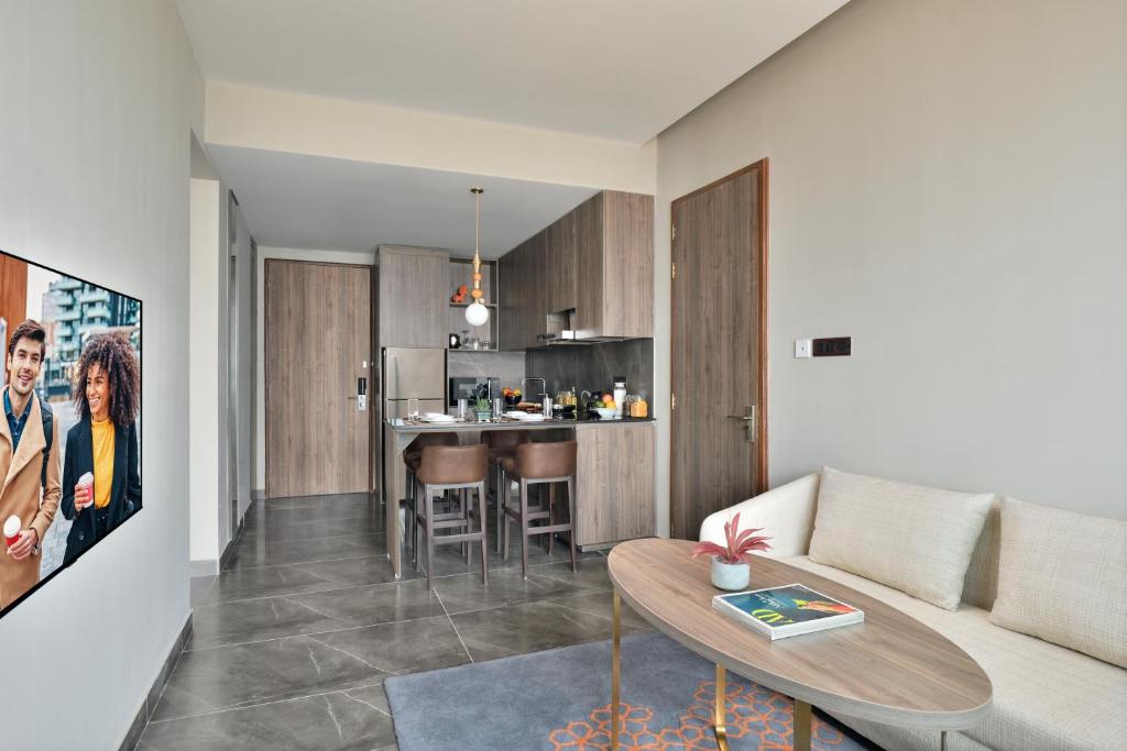 Kuchyň nebo kuchyňský kout v ubytování Citadines Paras Square Gurugram