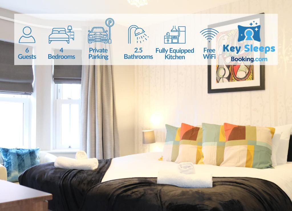 Katil atau katil-katil dalam bilik di Spacious & Contractor & Family & Private Parking & Garden