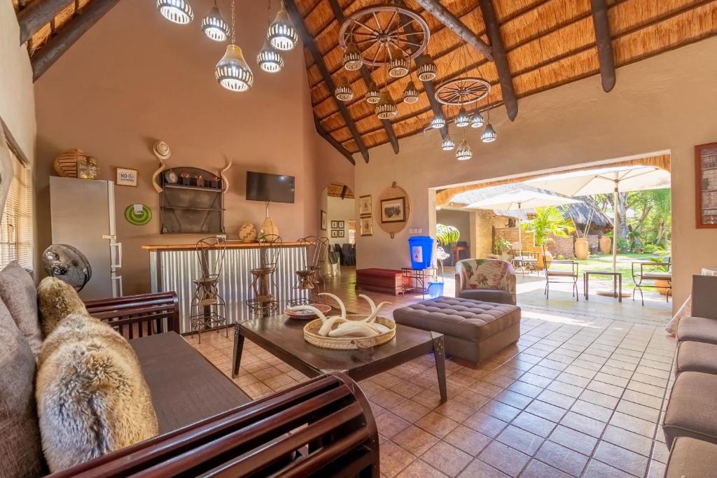 Posezení v ubytování Nguni Lodge