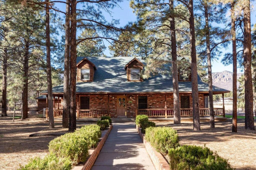een huis in het bos met bomen bij Memory Lodge in Flagstaff
