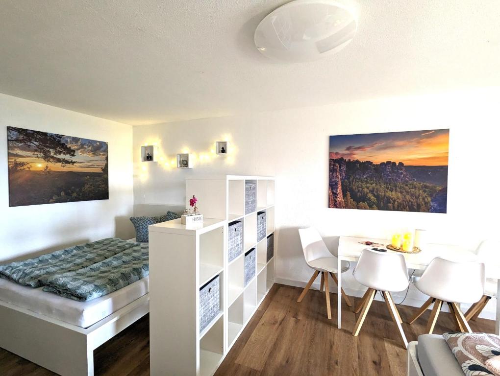 Postel nebo postele na pokoji v ubytování S1 - Urlaubsmagie - Direkt loswandern, bis zu 4P