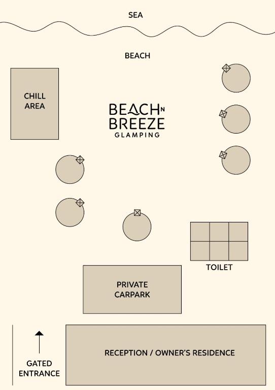 Půdorys ubytování Beach N Breeze Glamping