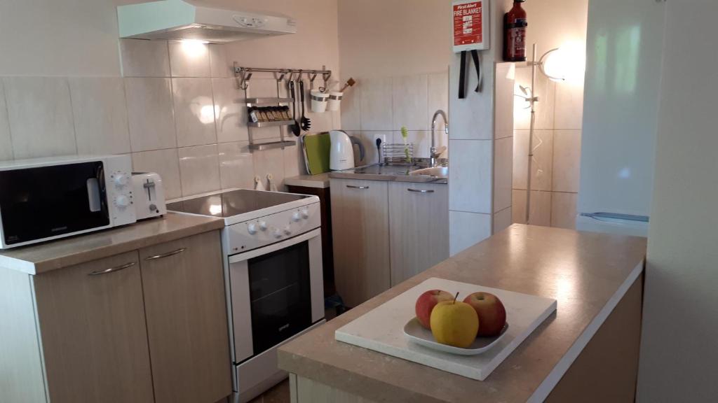 Kuchyň nebo kuchyňský kout v ubytování EcoHouse Risan Studio