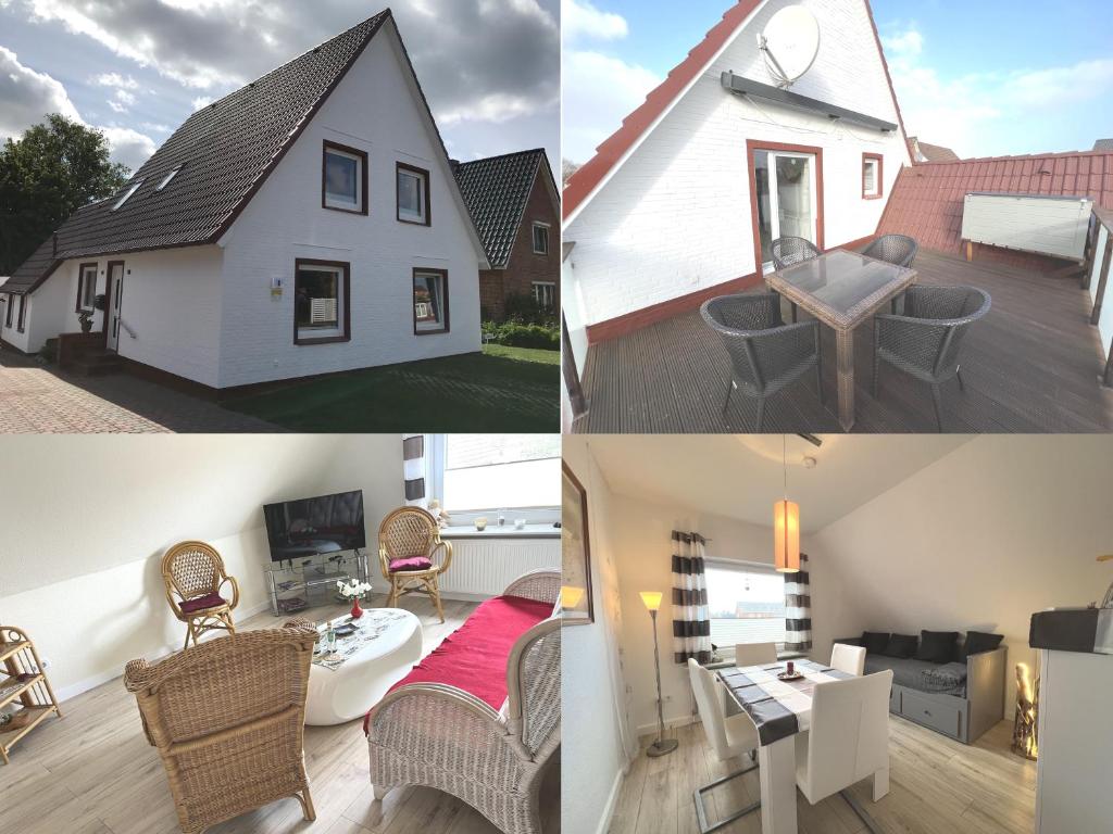 a group of four pictures of a house at Ferienwohnung Hering in Büsum