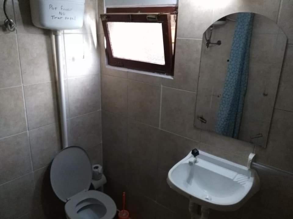 bagno con servizi igienici, lavandino e finestra di Balcon Del Tigre ad Aguas Dulces
