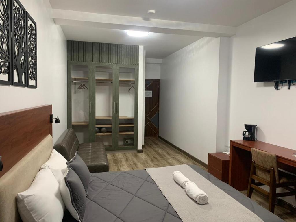 TV a/nebo společenská místnost v ubytování Hotel Sacha Golden
