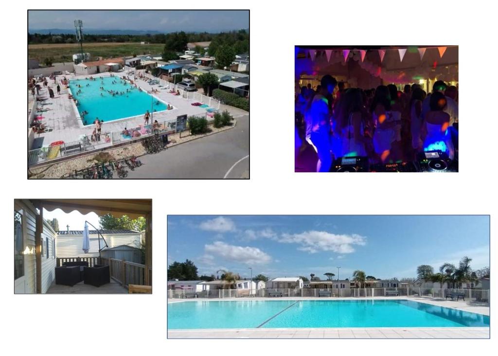 Bazén v ubytování Mobilhome avec piscine- plage à 10 minutes nebo v jeho okolí