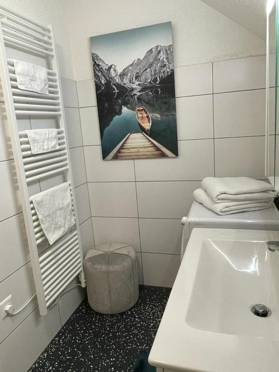 Koupelna v ubytování Moderne Loftwohnung mit Fahrtsuhl Bad Zurzach