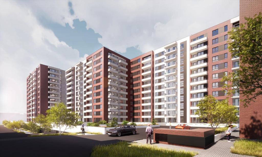 a rendering of an apartment complex with buildings at MEB Apartments - Park Lake in Cluj-Napoca