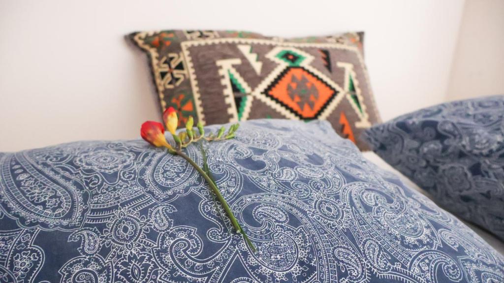 Postel nebo postele na pokoji v ubytování Apartmán Spálený mlýn