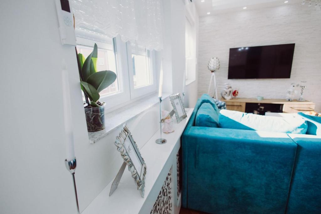 TV a/nebo společenská místnost v ubytování Apartman Milos, privatan parking