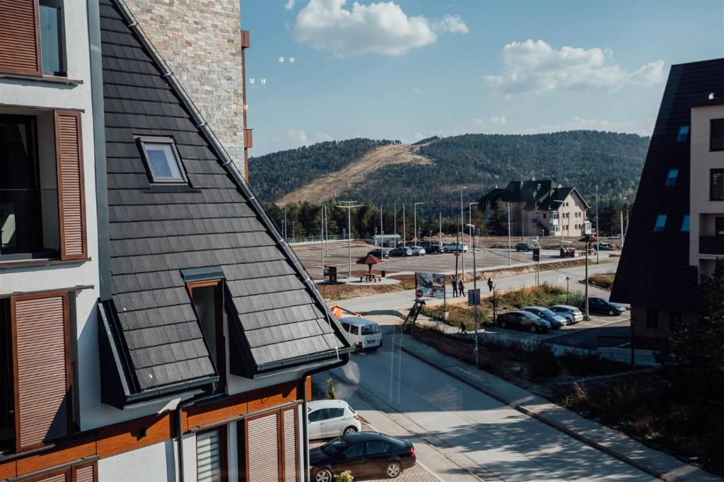 Ein allgemeiner Bergblick oder ein Berglick von der Ferienwohnung aus