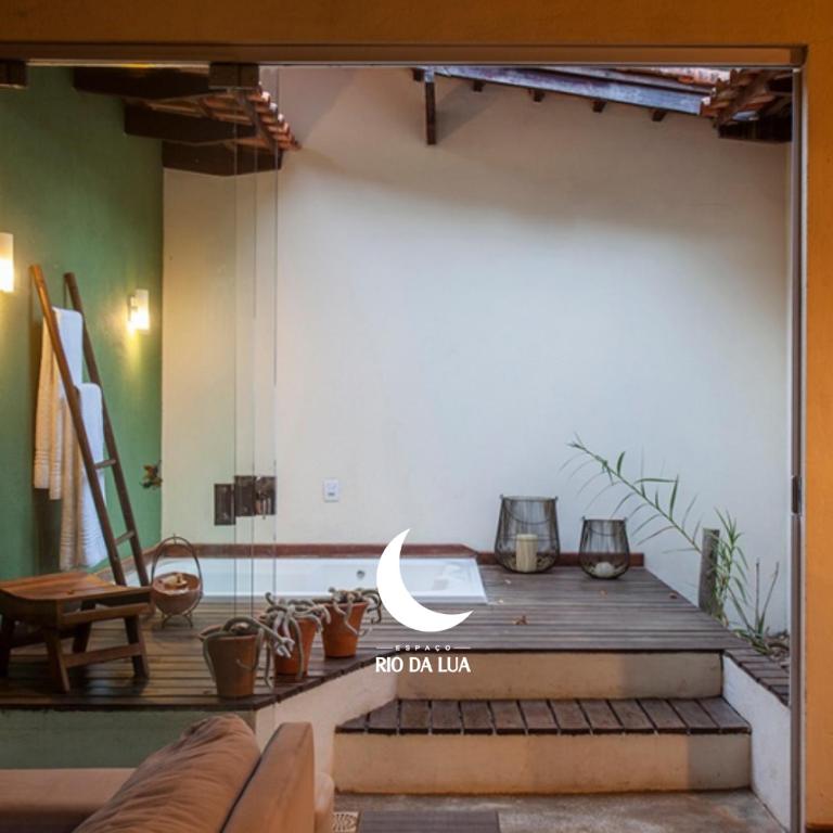 Posezení v ubytování Espaço Rio da Lua - Casas - Cipó, Mata, Madeira e Tororão - São Jorge GO