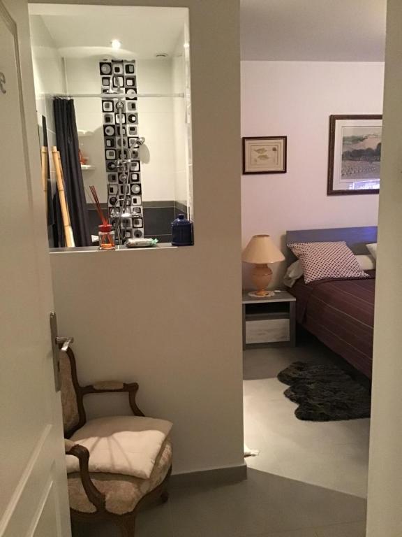 Postel nebo postele na pokoji v ubytování Chambre d'hôtes