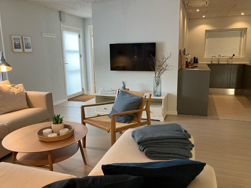 TV a/nebo společenská místnost v ubytování GuestHouse Læsø