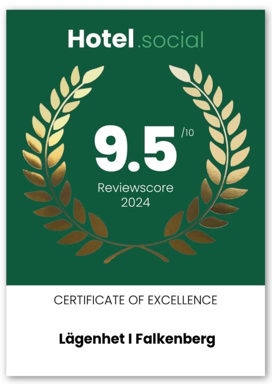 Certifikát, hodnocení, plakát nebo jiný dokument vystavený v ubytování Lägenhet i Falkenberg