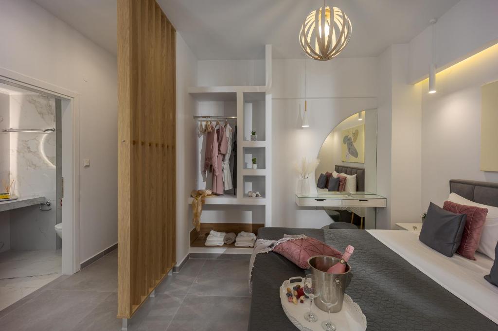 Koupelna v ubytování Myra Mare Suites by Estia