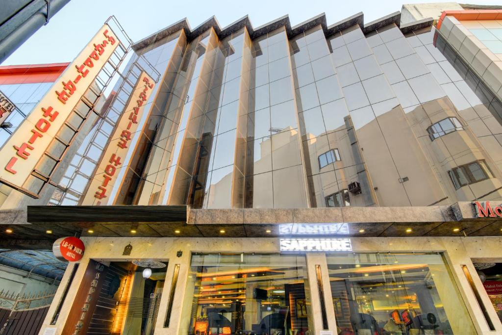 a store front of a building in a city at LA SAPPHIRE HOTEL & RESTUARANT in New Delhi