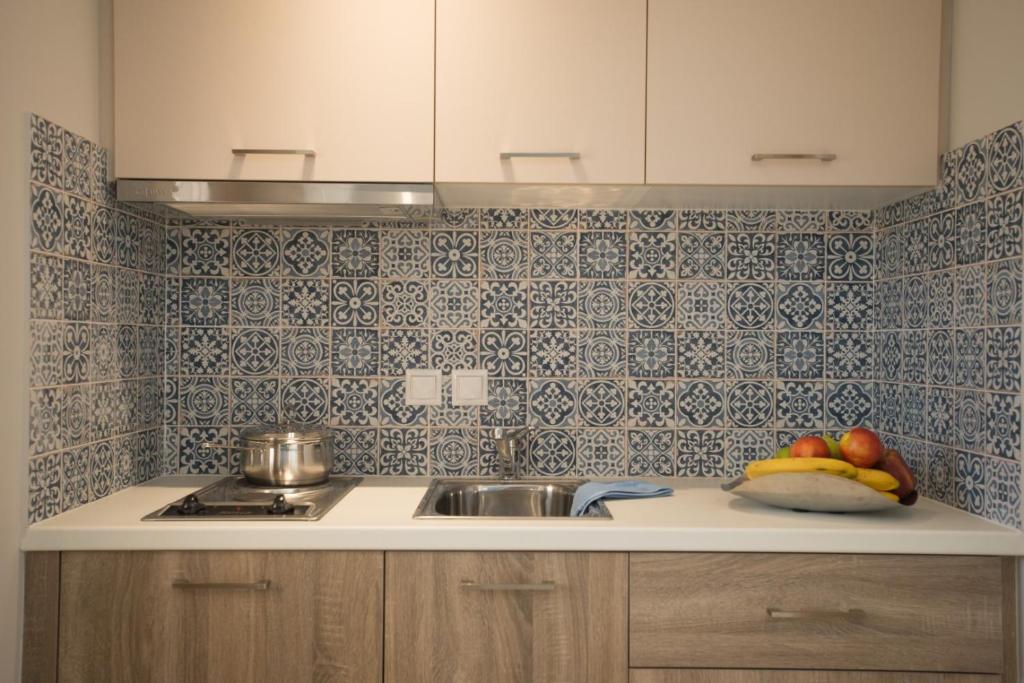 Kuchyň nebo kuchyňský kout v ubytování Athina Residence