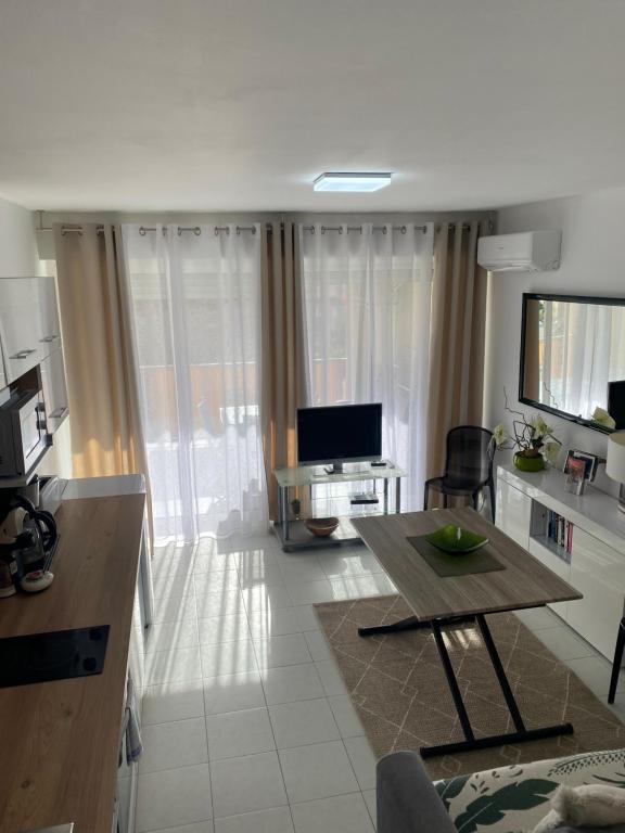 TV a/nebo společenská místnost v ubytování COEUR DE CALVI
