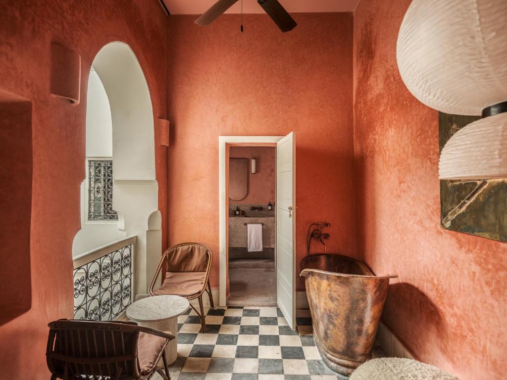 Posezení v ubytování Riad Brummell Medina