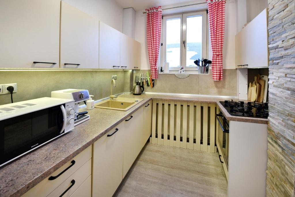 A kitchen or kitchenette at Vila Aurora - Vysoke Tatry