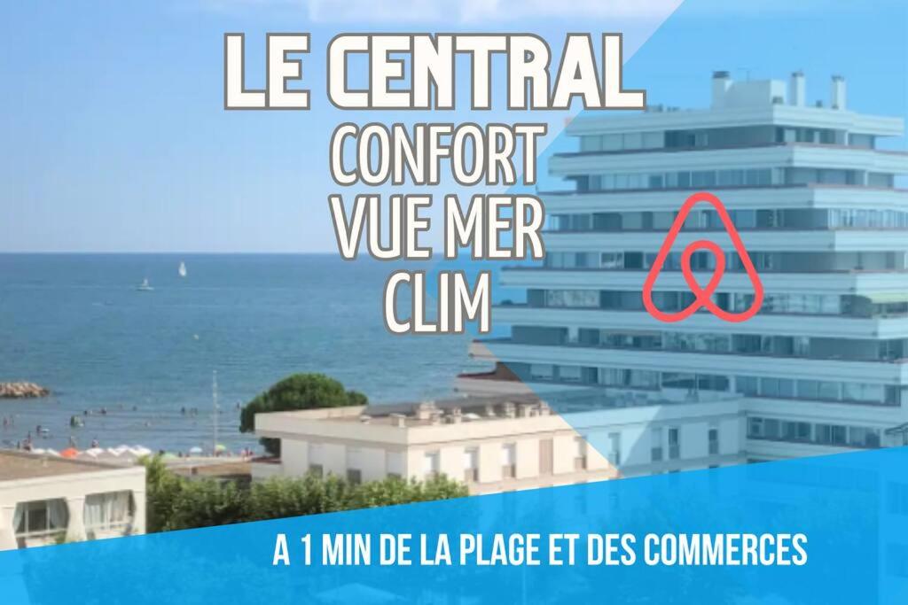 a poster for a concert in front of a large building at Le Central Vue Mer Clim Plage 2min Cosy Confort - Jetservices Conciergerie in La Grande-Motte