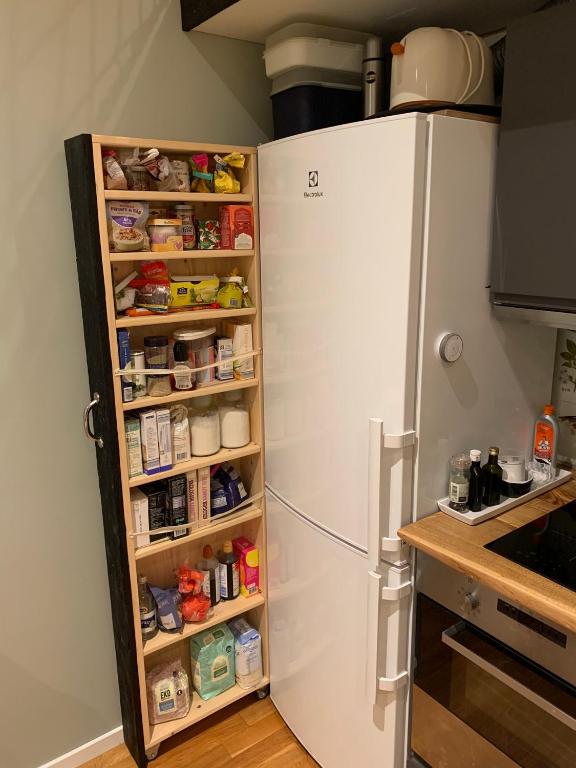 Kuchyň nebo kuchyňský kout v ubytování Fullt utrustat Minihus på landet