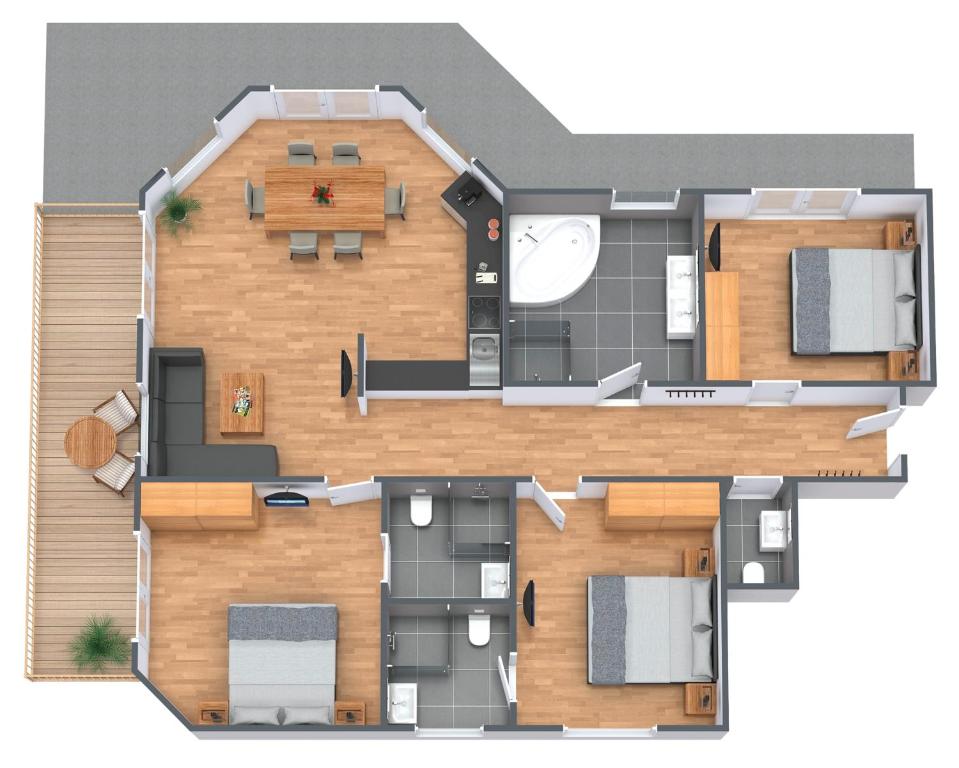 Plán poschodí v ubytovaní Alpendiamond Ski in & Bike Out apartments Top 200, 400 & penthouse 600