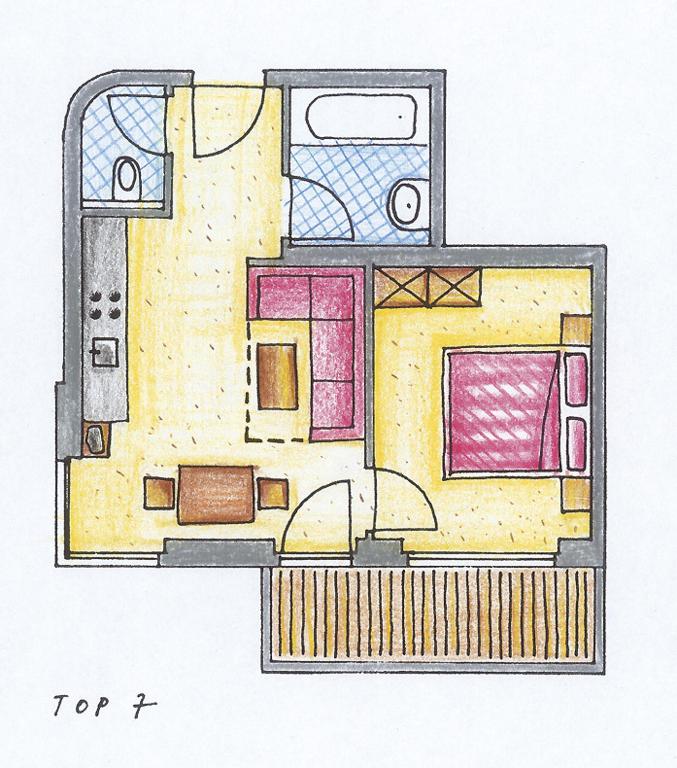 Půdorys ubytování Appartements Fortuna