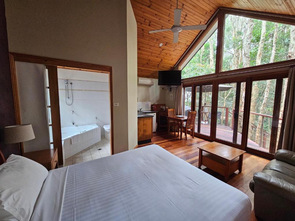Postel nebo postele na pokoji v ubytování Wanderers Retreat