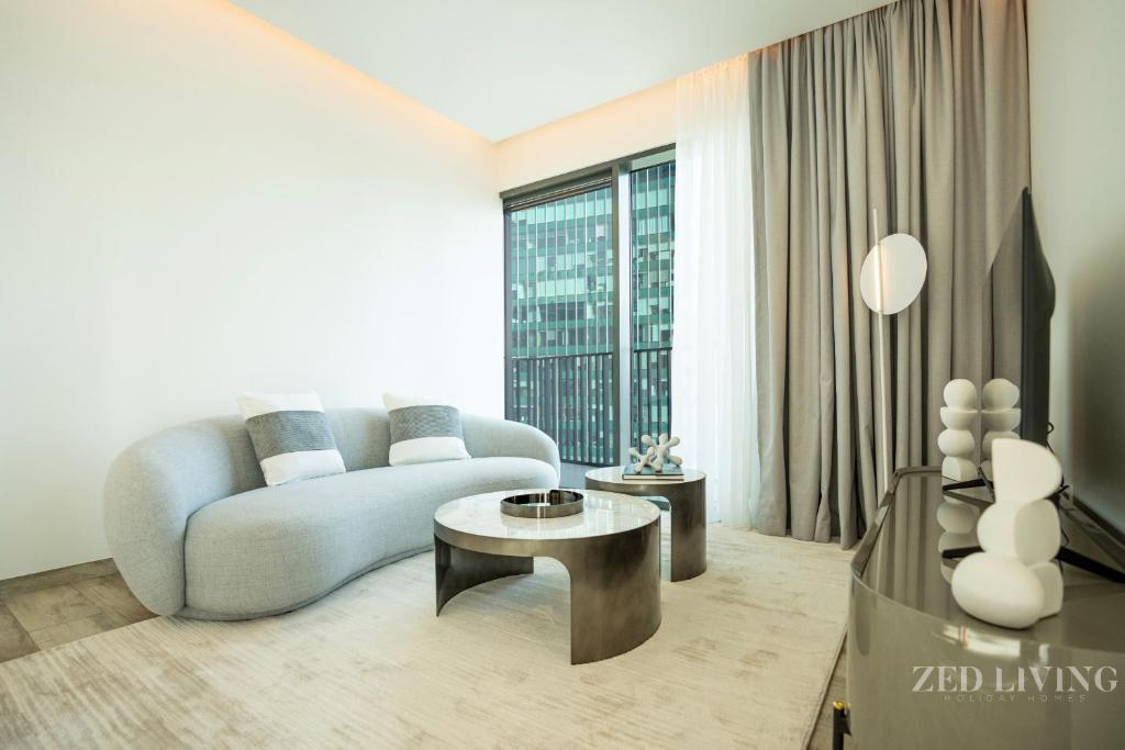 Area tempat duduk di Zed Living - Ahad Residences - 1BR High Rise Comforrt in Business Bay